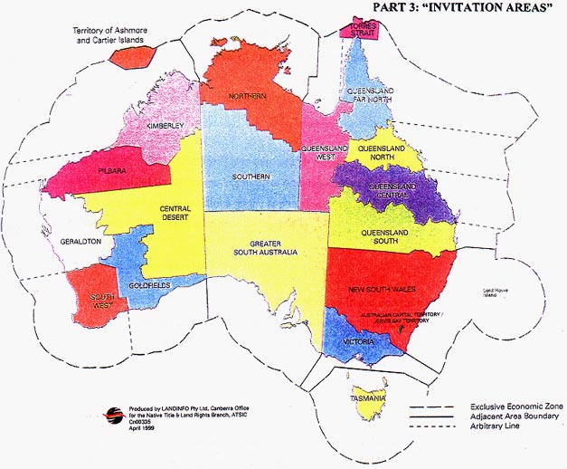 Map of Native Title Representative Bodies & Areas Covered, 1999