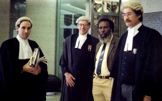 High Court in Canberra: Mabo & legal council, 1991