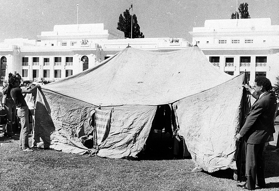 Erecting Tent Embassy, 1982