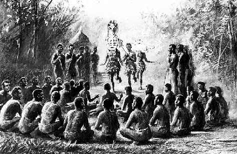 Malo ceremonial dance as drawn by A.C.Haddon, 1898